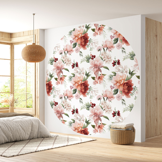 Papel pintado redondo - Motivo floral