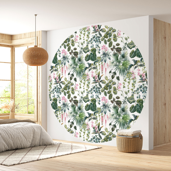 Papel pintado redondo - Motivo floral