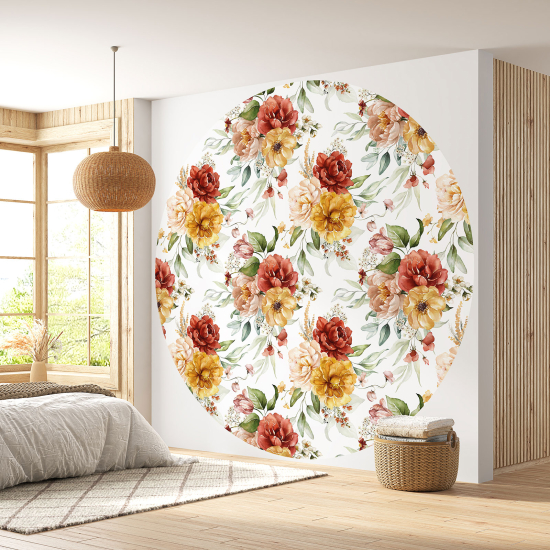 Papel pintado redondo - Motivo floral