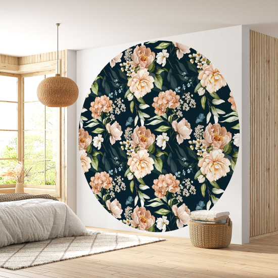 Papel pintado redondo - Motivo floral