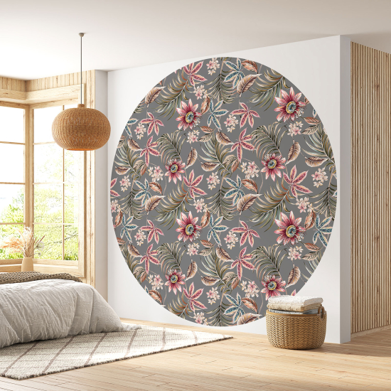 Papel pintado redondo - Motivo floral