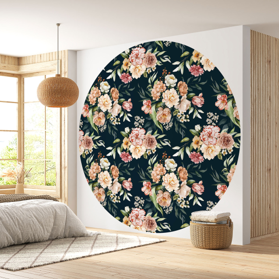 Papel pintado redondo - Motivo floral