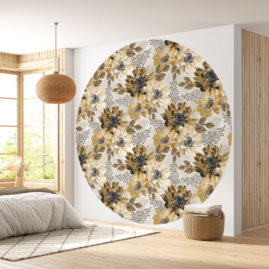 Papel pintado redondo - Motivo floral