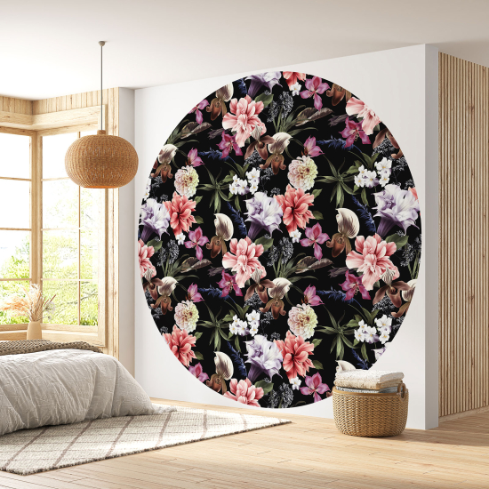 Papel pintado redondo - Motivo floral