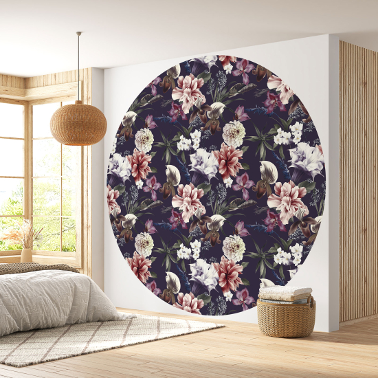 Papel pintado redondo - Motivo floral