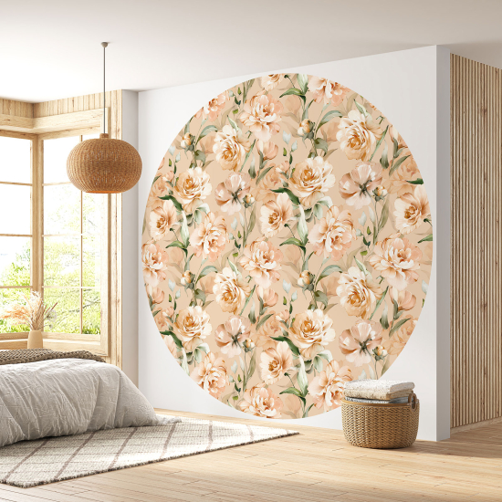 Papel pintado redondo - Motivo floral