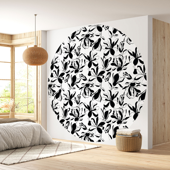 Papel pintado redondo - Motivo floral