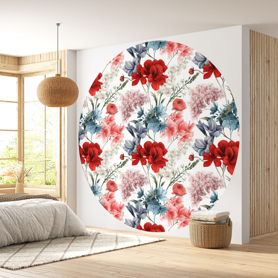 Papel pintado redondo - Motivo floral