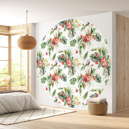 Papel pintado redondo - Motivo floral