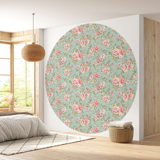 Papel pintado redondo - Motivo floral