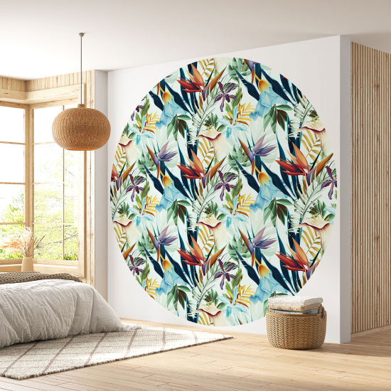 Papel pintado redondo - Motivo floral