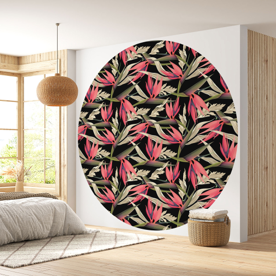 Papel pintado redondo - Motivo floral