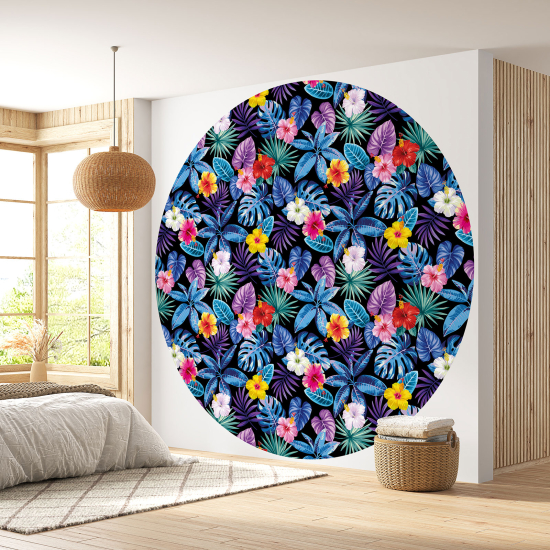 Papel pintado redondo - Motivo floral