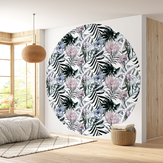 Papel pintado redondo - Motivo floral