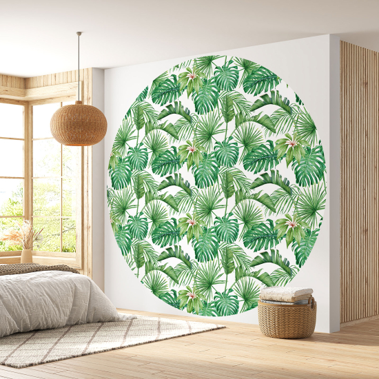 Papel pintado redondo - Motivo floral