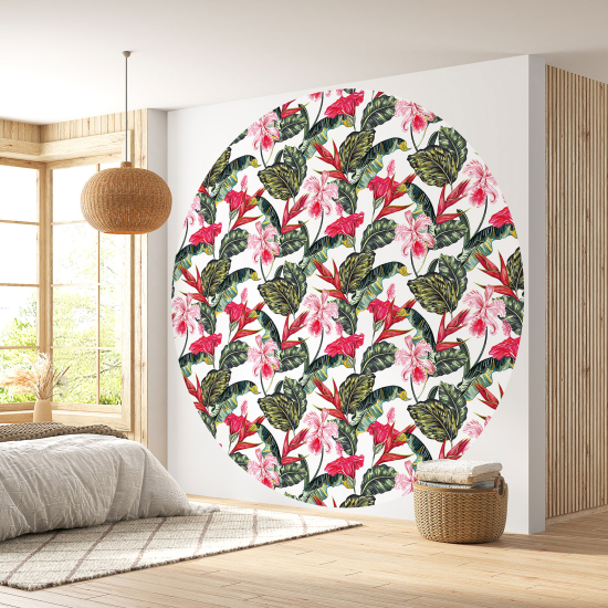 Papel pintado redondo - Motivo floral