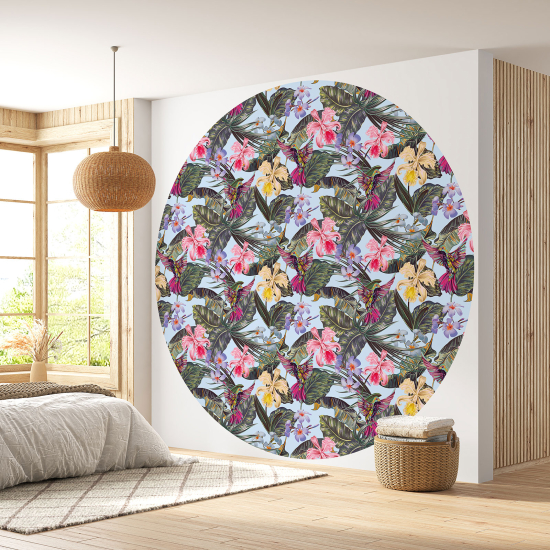 Papel pintado redondo - Motivo floral