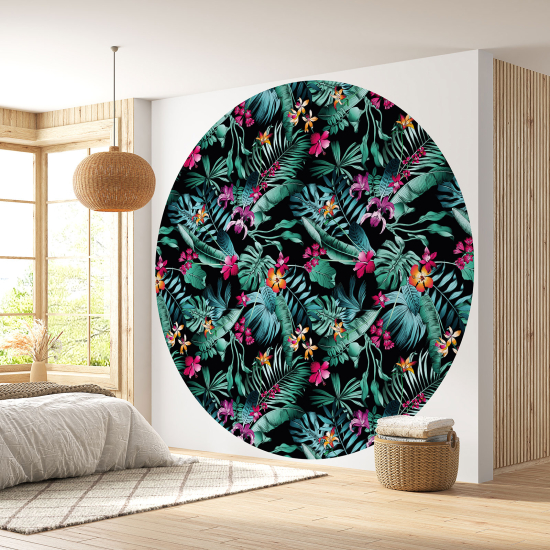 Papel pintado redondo - Motivo floral