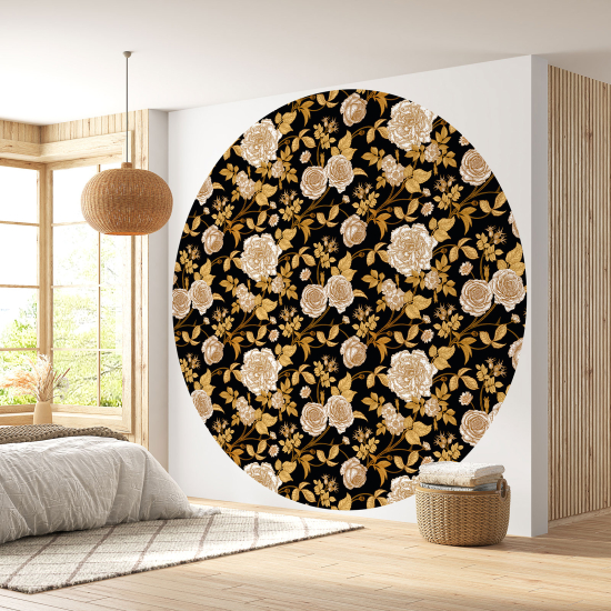 Papel pintado redondo - Motivo floral