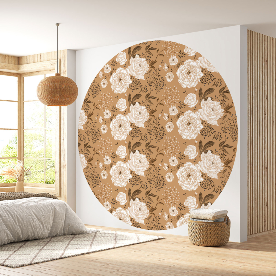 Papel pintado redondo - Motivo floral