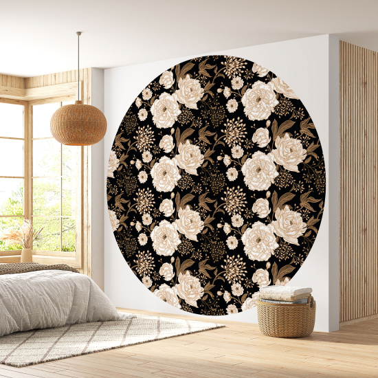 Papel pintado redondo - Motivo floral