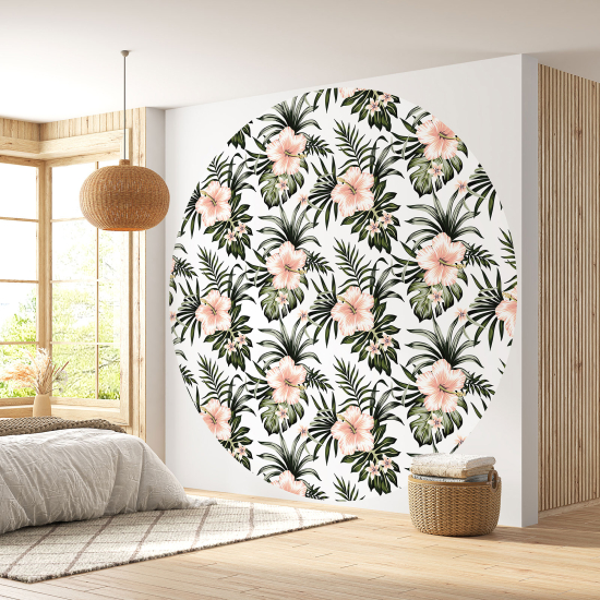 Papel pintado redondo - Motivo floral