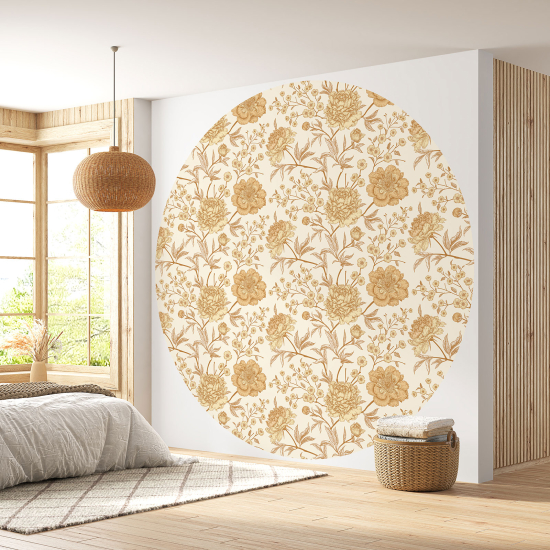 Papel pintado redondo - Motivo floral
