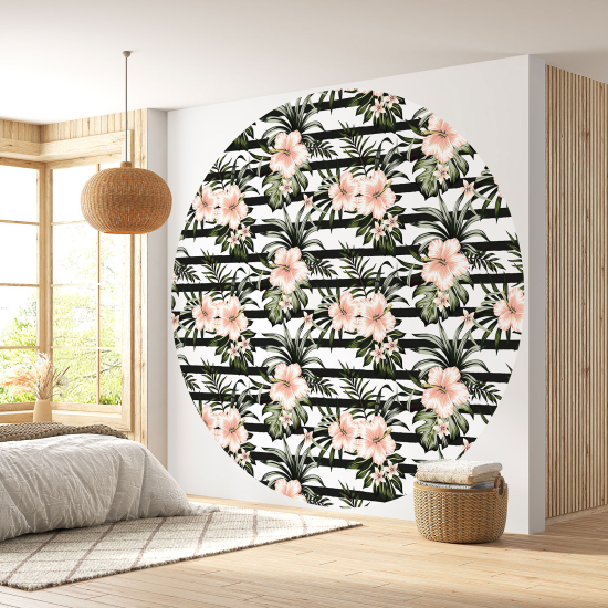 Papel pintado redondo - Motivo floral