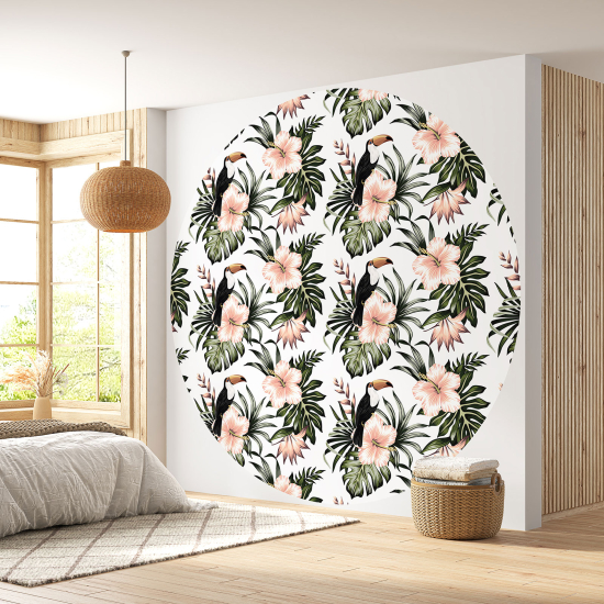 Papel pintado redondo - Motivo floral