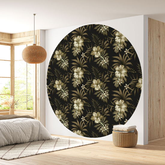 Papel pintado redondo - Motivo floral