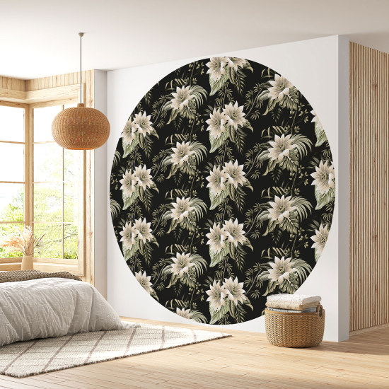 Papel pintado redondo - Motivo floral