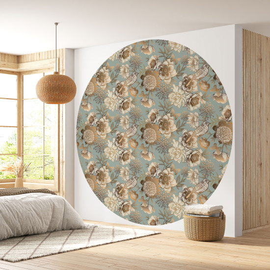 Papel pintado redondo - Motivo floral