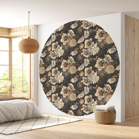 Papel pintado redondo - Motivo floral