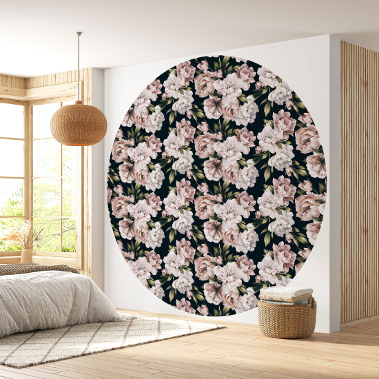 Papel pintado redondo - Motivo floral