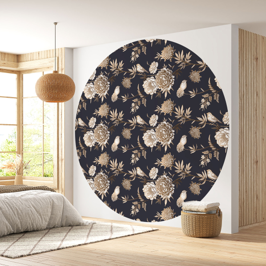 Papel pintado redondo - Motivo floral