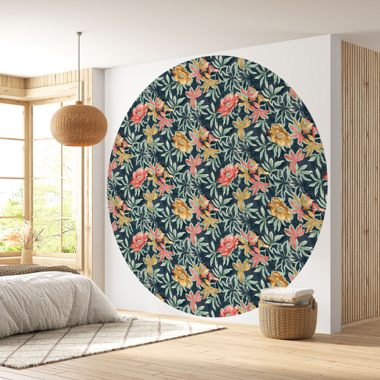 Papel pintado redondo - Motivo floral