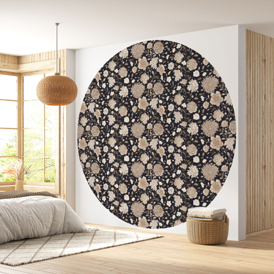 Papel pintado redondo - Motivo floral
