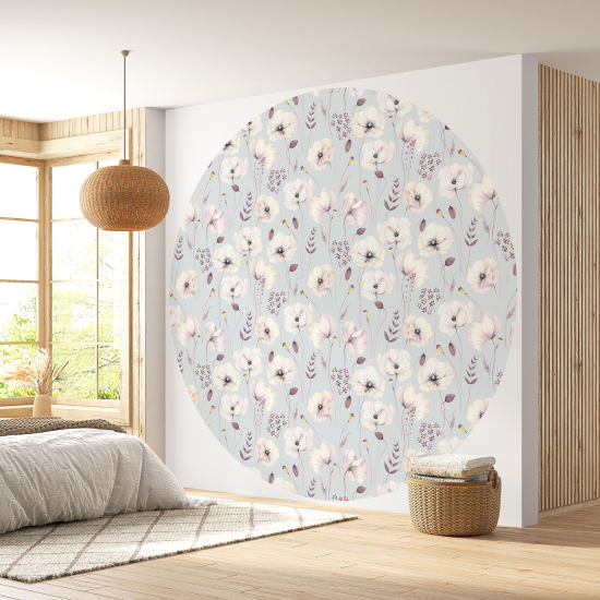 Papel pintado redondo - Motivo floral