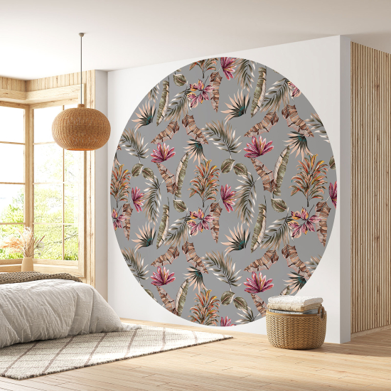 Papel pintado redondo - Motivo floral