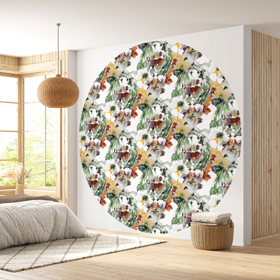 Papel pintado redondo - Motivo floral