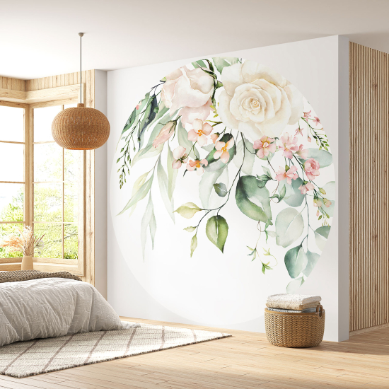 Papel pintado redondo - Motivo floral
