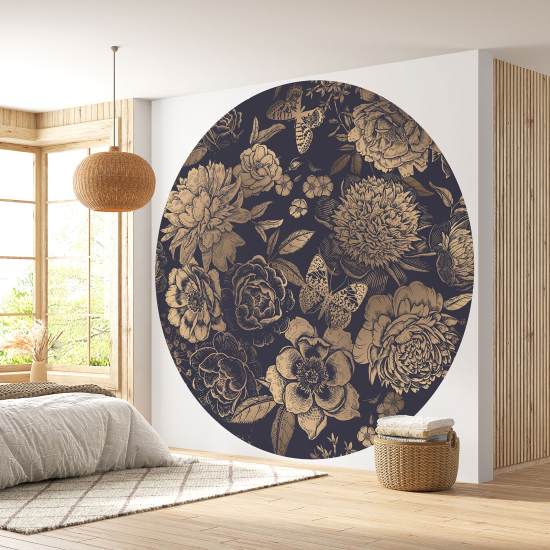 Papel pintado redondo - Motivo floral