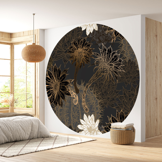 Papel pintado redondo - Motivo floral