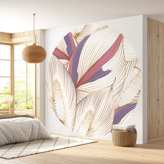 Papel pintado redondo - Motivo floral