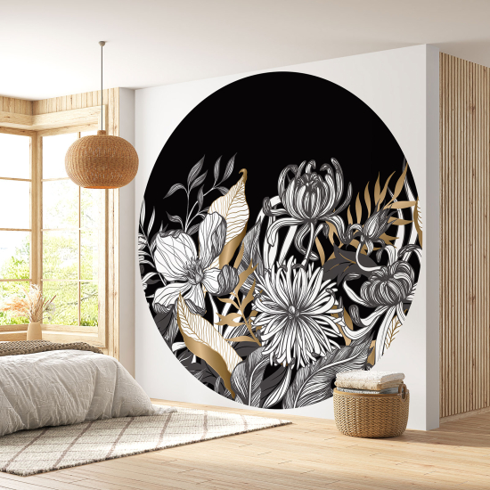 Papel pintado redondo - Motivo floral