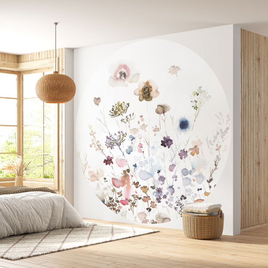 Papel pintado redondo - Motivo floral