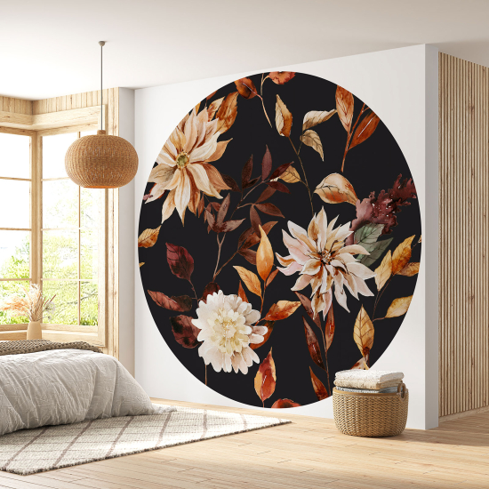 Papel pintado redondo - Motivo floral
