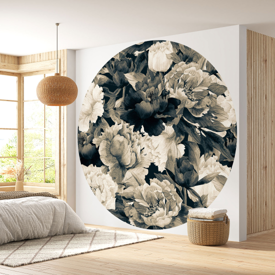 Papel pintado redondo - Motivo floral