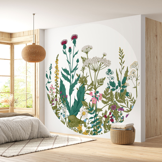 Papel pintado redondo - Motivo floral