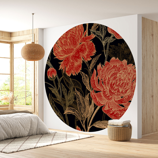 Papel pintado redondo - Motivo floral